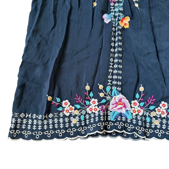 Johnny Was Embroidered Mini Dress Navy - Picture 7 of 12